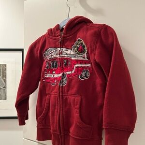 Boys Fire Truck Hoodie 3T